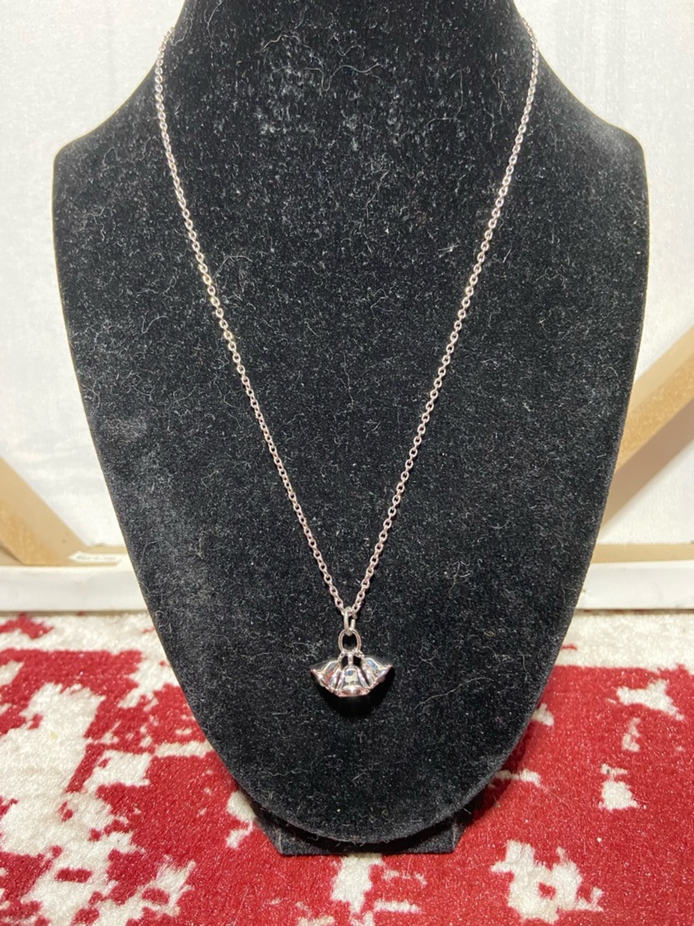 Silver-tone Triple Mini Bell Pendant Necklace - Silver